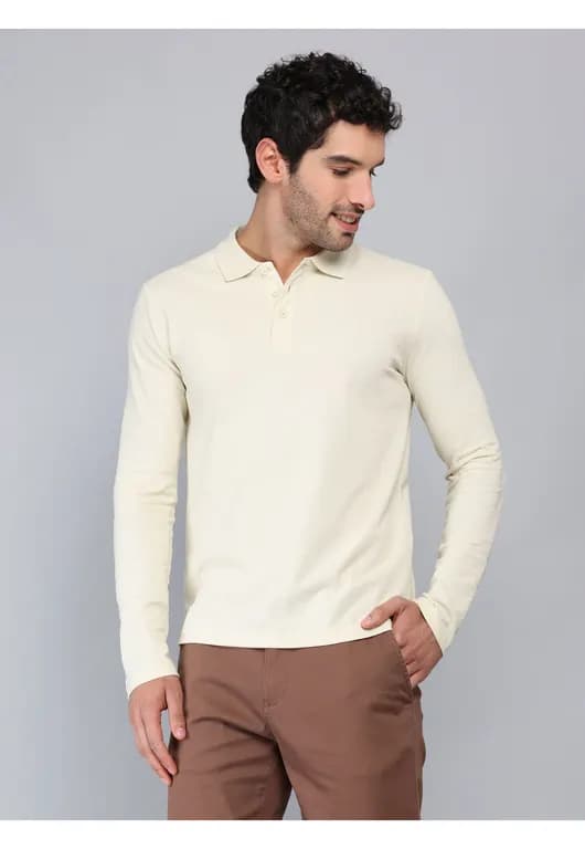 Polera Pique Regular Fit Beige Beige S