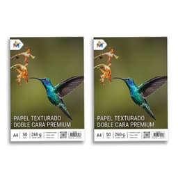 2x Papel Textura Lino A4 260g - 100 Hojas Brillo Premium