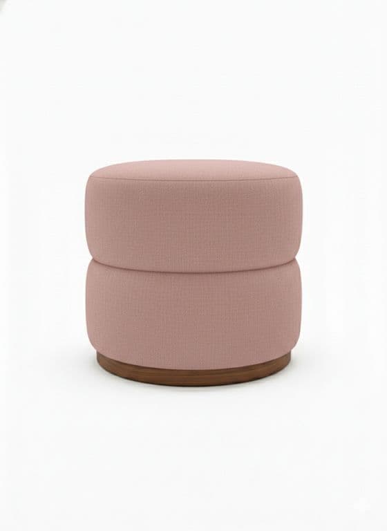 PUFF GIRATORIO PALO ROSA LINO Rosado viejo