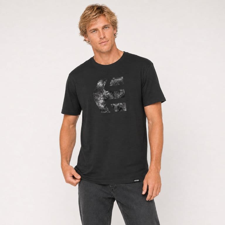 Polera Men Icon Print Black Acid Negro S