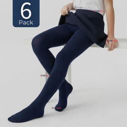 Pack 6 Ballerinas Escolares Nina Algodon Azul Azul 4-6