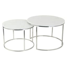 Set Mesa Acero Inox Marmol