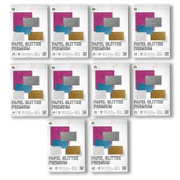 Combo 10 Papel Plata Glitter - 200 Hojas Efecto Galaxia Pro