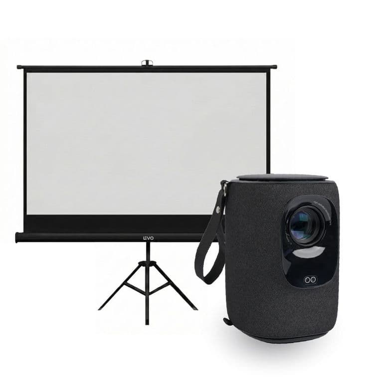 Proyector Portatil Nova 9000lm + Telon 100" Negro