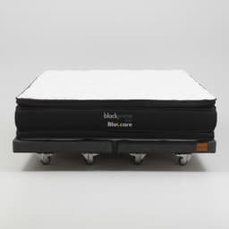 Cama 2 Plaza Box 8 cm - L200 cm + Colchon Black Prime - Modelo Dos / Con Rueda Deluxe (Gris)