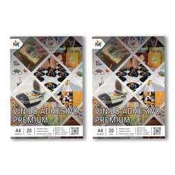 40 Hojas Papel Adhesivo Transparente Mate - Pack Doble 80um