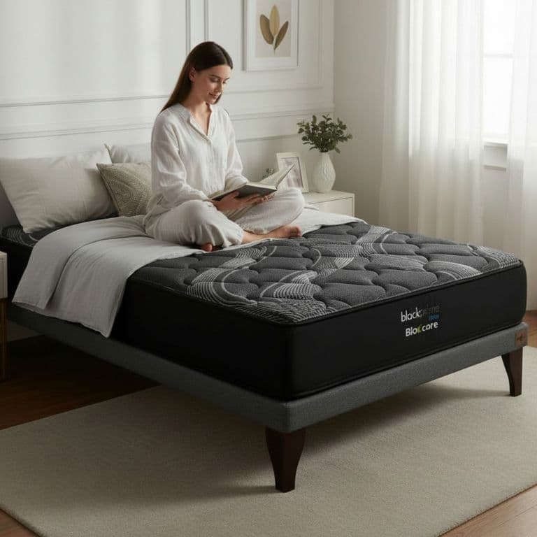 Cama 1 Plaza Box 8 cm - L200 cm + Colchon Black Prime - Modelo Uno / Con Pata 11 cm (Gris)