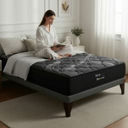 Cama 1 Plaza Box 8 cm - L190 cm + Colchon Black Prime - Modelo Uno / Con Pata 19.5cm (Gris)