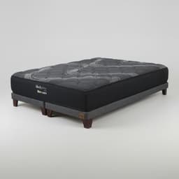 Cama 2 Plazas Box 8 cm - L190 cm + Colchon Black Prime - Modelo Uno / Con Pata 11 cm (Gris)