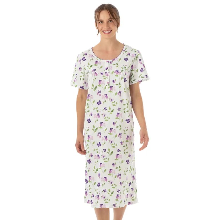 COD 728 CAMISA ALGODON ESTAMPADO MANGA CORTA Lila S