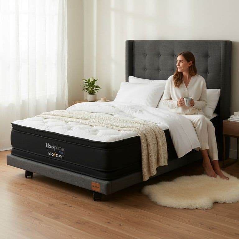 Cama 1.5 Plaza Box 8cm - L190cm + Colchon Black Prime - Modelo Dos+ Respaldo/ Con Rueda Divan (Gris)