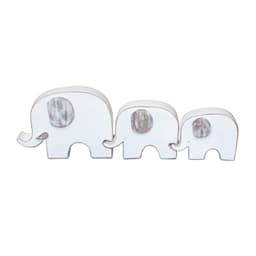 ADORNO FAMILIA 3 ELEFANTES POLIRESINA BLANCO 19 x 17 x 13,5 CM