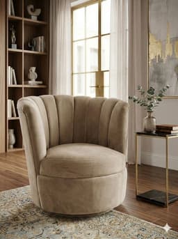 SITIAL FLOR GIRATORIO BEIGE FELPA. Beige