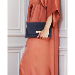Clutch Amalia Gamuza Azul Oscuro Azul TALLA UNICA