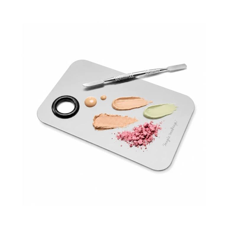 Paleta Mezcladora De Acero Maquillaje & Manicure +espatula