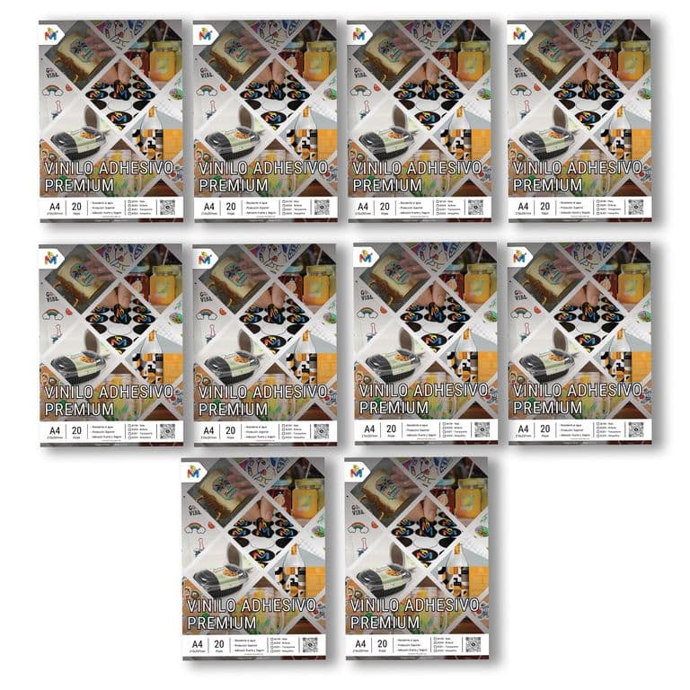 Super Pack 200 Hojas Papel Sticker Holografico A4 - 80um