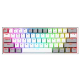 Teclado Fizz Pro K616 Blanco y Gris RGB SW RED
