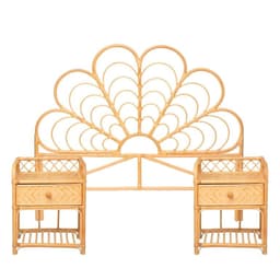 Set Respaldo 2 Plazas + Veladores Bambu Ratan