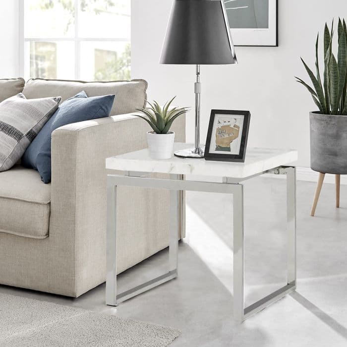 Mesa Lateral Marmol White