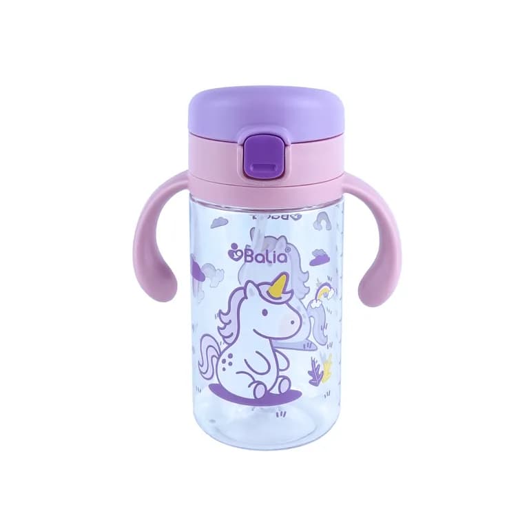 Botella antiderrame con bombilla Unicornio -