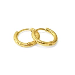 Aros Argollas Bisagra 13mm Enchapado Oro 18K Dorado TALLA UNICA