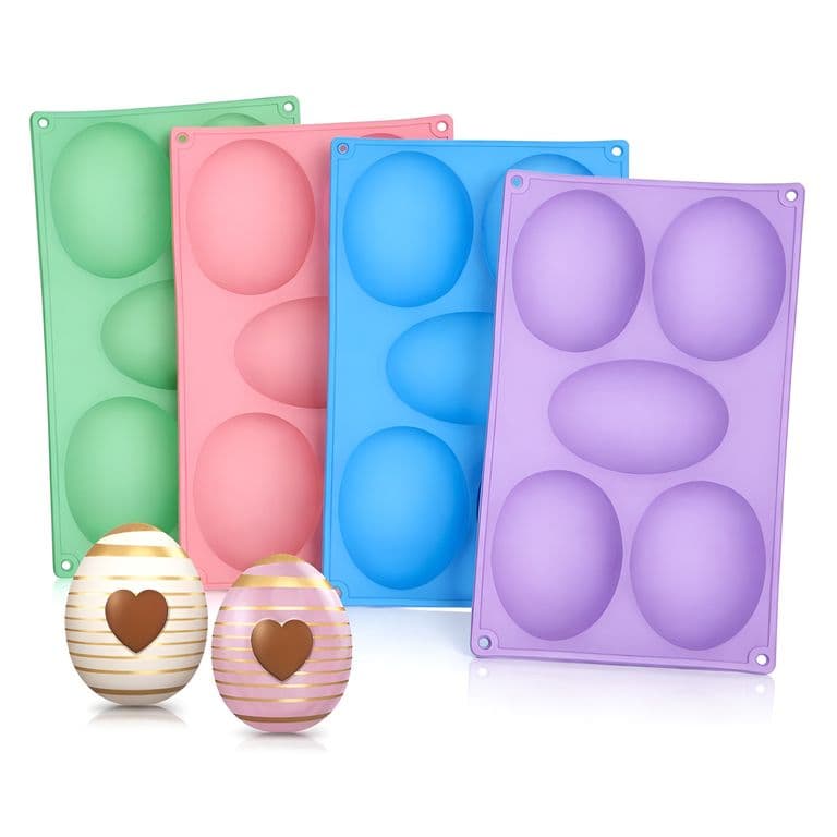X4 Molde Huevos Grandes Para Rellenar Moldes Chocolates Pascua 5cav Molde De Silicona Huevos Pascuas