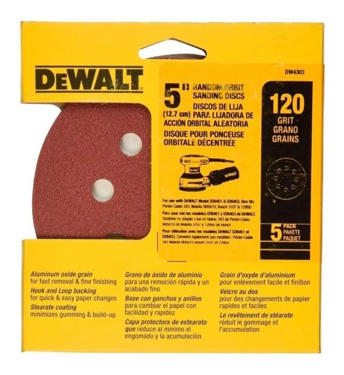 Set 5 Lijas Con Velcro Dw4303 Grano 120