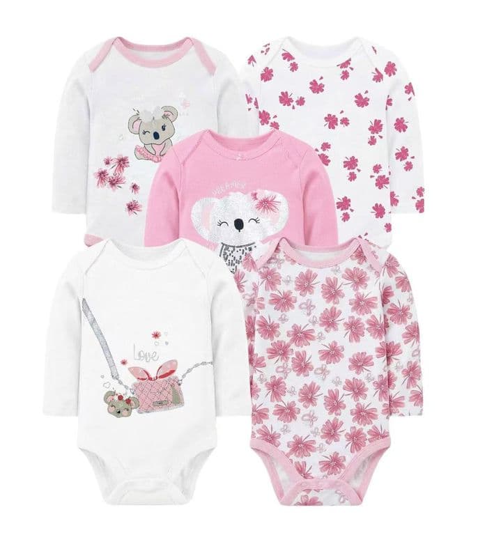 Bodys manga larga algodon pack 5 unidades koala nina Multicolor 18-24 MESES