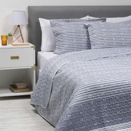 Cubrecama Estampado con Funda de cojin Gris 2 PLAZAS