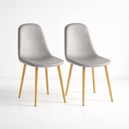 Pack de 2 Sillas Spoon Terciopelo - Gris Gris claro