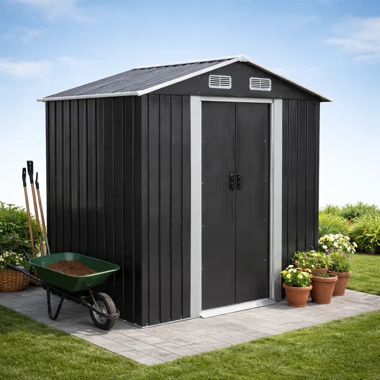 Bodega Jardin Metalica Exterior Acero 183x119x186 cm ventanillas de ventilacion