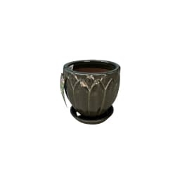 Maceta Forest 22 Verde Musgo con plato