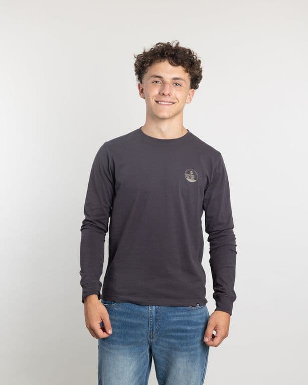 Polera manga larga juvenil algodon clasico Gris 12