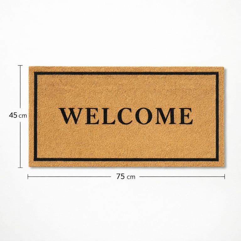 Alfombra Felpudo Welcome Fibra De Coco 45x75 Base PVC Antideslizante