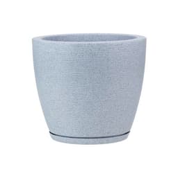 MACETERO GRIS CLARO AMSTERDAM 28CM ALTO CON PLATO