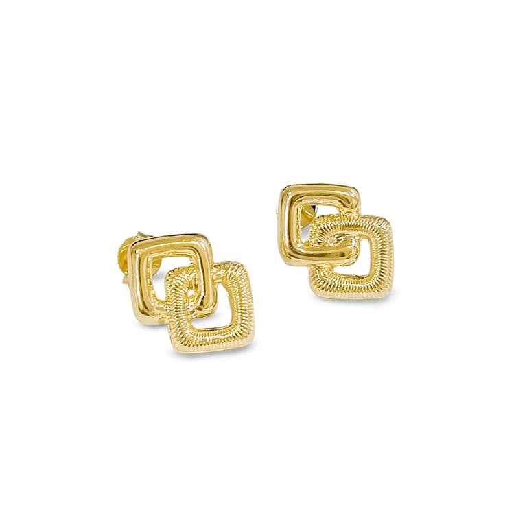 Aros Ester Entrelazados Enchapados Oro 18K Dorado TALLA UNICA