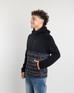 Poleron Juvenil Polar micropolar estampado con gorro Negro 12