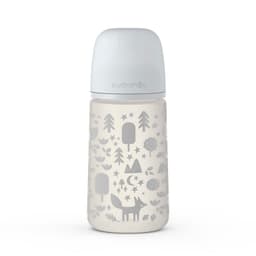 MAMADERA DE FLUJO MEDIO PRINTS CON TETINA FISIOLOGICA SX PRO 270ML FOX GRIS