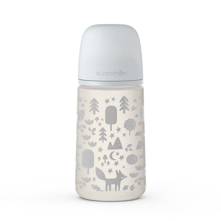 MAMADERA DE FLUJO MEDIO PRINTS CON TETINA FISIOLOGICA SX PRO 270ML FOX GRIS