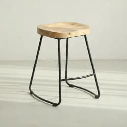 Silla Piso Bar Taburete Nara Cocina Madera Natural Negro Negro