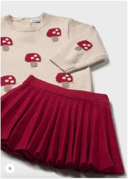 Conjunto Falda y jersey de punto. Rojo 12 MESES