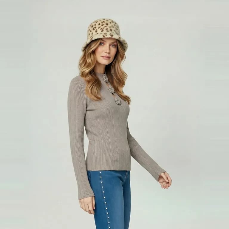 Gorro Mujer Lidia Beige Beige TALLA UNICA