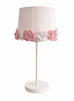 Lampara Infantil Mesa - Linea Corona de Flores base Blanca