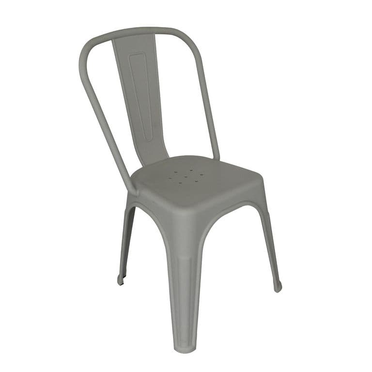 Silla Plastico Apilable Deco Aska Gris