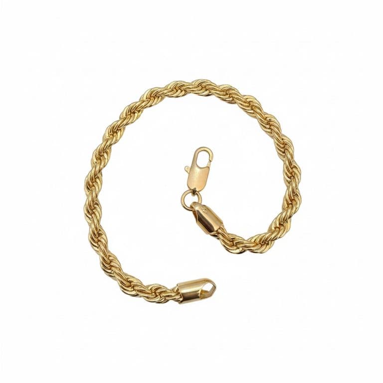Pulsera Turbillon 20cm x 4mm Enchapada en Oro de 18k Dorado 20
