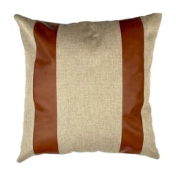 Cojin Decorativo Diseno Lino Cafe Ecocuero 45x45 Relleno