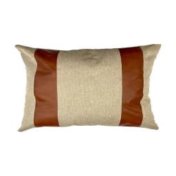 Cojin Decorativo Diseno Lino Cafe Ecocuero 50x30 Relleno