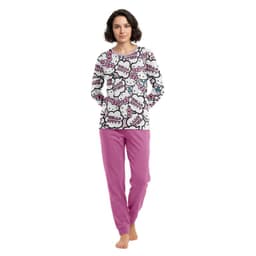 Pijama Largo Algodon Mujer Invierno Hello Kitty C3 Multicolor S