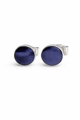 Aros Amatista Circular Plata 950 Tornillo Mariposa Mujer Elegantes Piedra Violeta