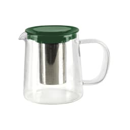 TETERA VIDRIO BOROSILICATO CON INFUSOR 850 ML VERDE